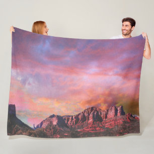 SEDONA ARIZONA Red Rock Sunset Granduus Fleece Deken