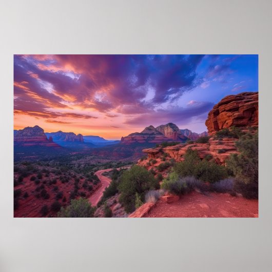Sedona Arizona Red Rocks Natuur Beauful Sunset Poster (Voorkant)