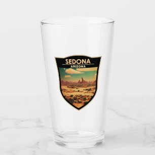 Sedona Arizona Retro Travel Art Badge Glas