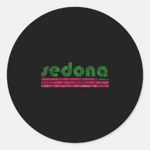 Sedona arizona retro vintage verweerd wandelen ronde sticker