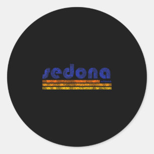 Sedona arizona retro vintage verweerd wandelen ronde sticker