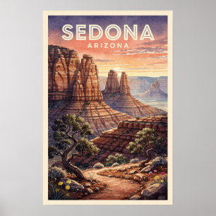 Sedona Arizona Vintage Reisposter Poster