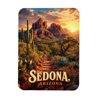 Sedona Arizona Zonsondergang Rode Rots Woestijn Re Magneet