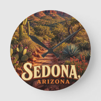 Sedona Arizona Zonsondergang Rode Rots Woestijn Re Ronde Klok