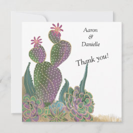 Sedona Cactus Flower Wedding Thank You Card Bedankkaart