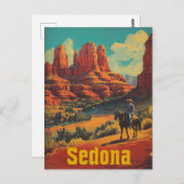 Sedona Cowboy vintage Briefkaart (Voorkant / Achterkant)