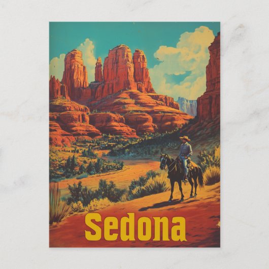 Sedona Cowboy vintage Briefkaart (Voorkant)