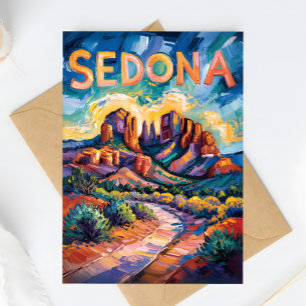 Sedona Desert Cathedral Rock Travel Van Gogh Briefkaart