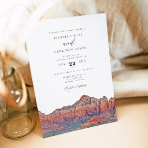 SEDONA Destination Skyline Boho Photo Wedding Kaart
