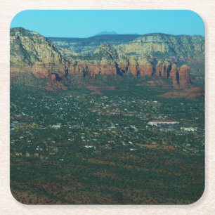 Sedona en Coffee Pot Rock van boven Vierkante Kartonnen Onderzetter