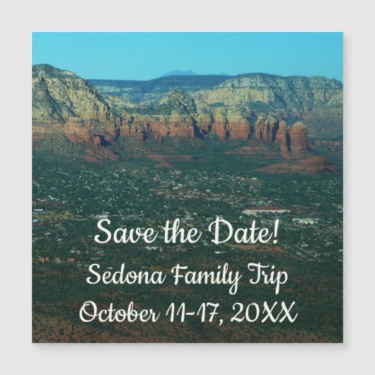 Sedona en Coffee Pot Rock vanuit de lucht (Voorkant)