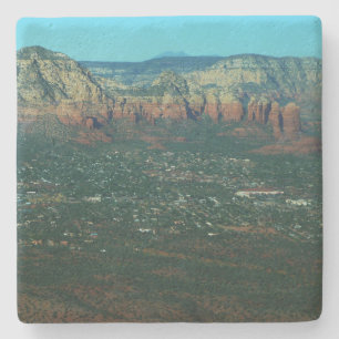 Sedona en Coffee Pot Rock vanuit de lucht Stenen Onderzetter