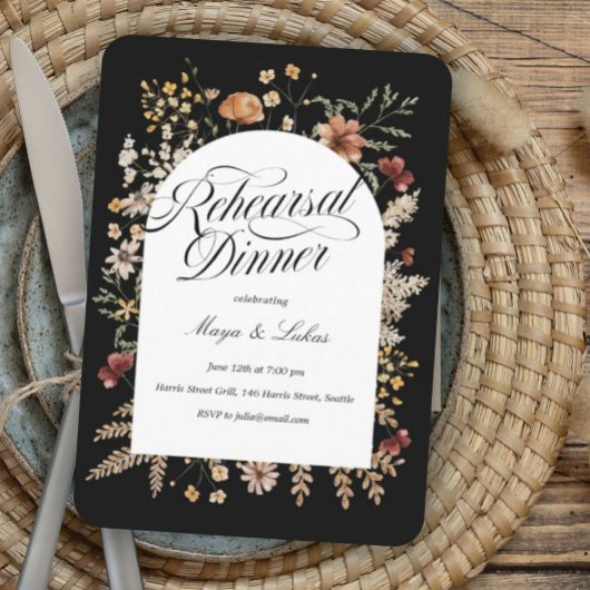 Sedona Garden Arched Rehearer Dîner Invitation