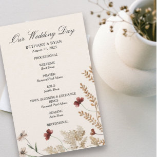 Sedona Garden Programme de mariage plat