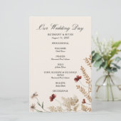 Sedona Garden Programme de mariage plat (Debout devant)