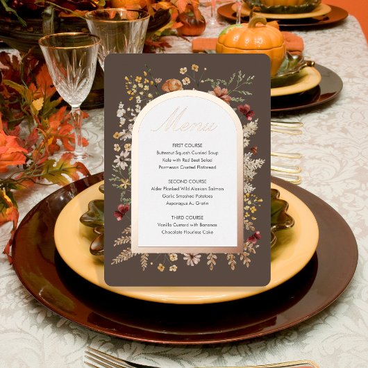 Sedona Garden Thanksgiving Menu Folie Folie Uitnodiging
