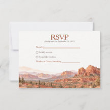 Sedona Red Rock Aquarel Terracotta Bruiloft