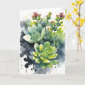 Sedum - Fleurs à l'aquarelle Carte (Fleur jaune)