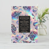 SEE BACK All-In-One Exotic Posh Wedding Invitation (Debout devant)