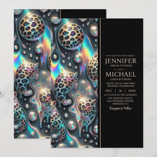 SEE BACK All-In-One Exotic Posh Wedding Invitation (Devant / Derrière)