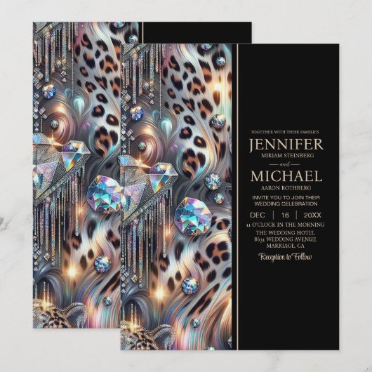 SEE BACK All-In-One Exotic Posh Wedding Invitation (Devant / Derrière)