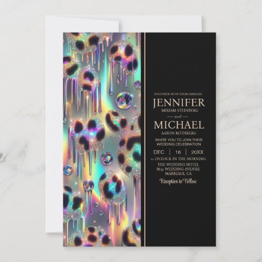 SEE BACK All-In-One Exotic Posh Wedding Invitation (Devant)