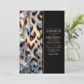 SEE BACK All-In-One Exotic Posh Wedding Invitation (Debout devant)