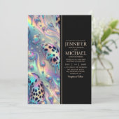 SEE BACK All-In-One Exotic Posh Wedding Invitation (Debout devant)