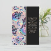 SEE BACK All-In-One Exotic Posh Wedding Invitation (Debout devant)