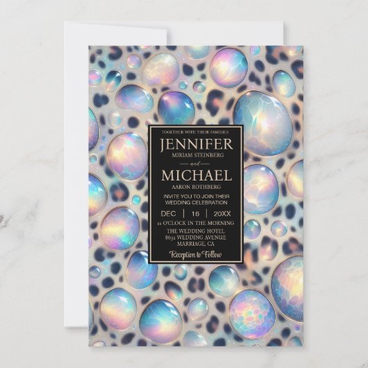 SEE BACK All-In-One Exotic Posh Wedding Invitation (Devant)