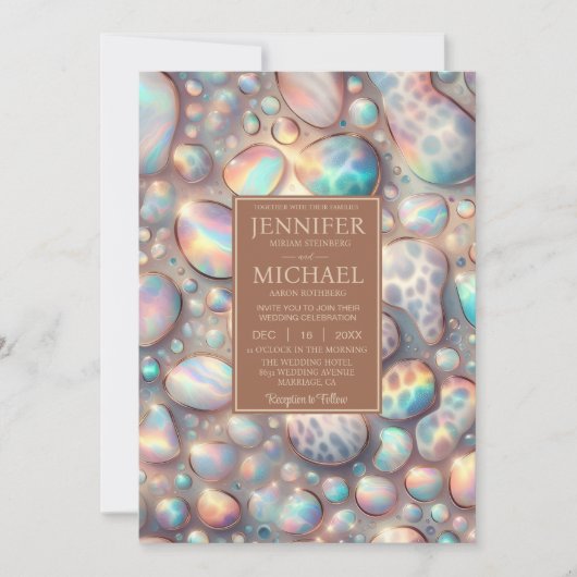 SEE BACK All-In-One Exotic Posh Wedding Invitation (Devant)