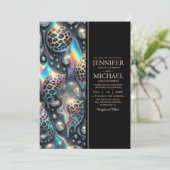 SEE BACK All-In-One Exotic Posh Wedding Invitation Kaart (Staand voorkant)