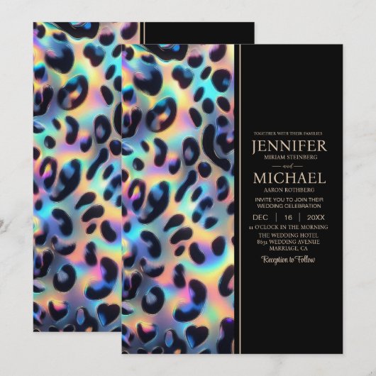 SEE BACK All-In-One Exotic Posh Wedding Invitation Kaart (Voorkant / Achterkant)