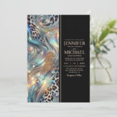 SEE BACK All-In-One Exotic Posh Wedding Invitation Kaart (Staand voorkant)