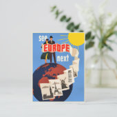 See Europe Next travel poster, Briefkaart (Staand voorkant)