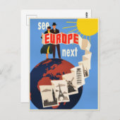 See Europe Next travel poster, Briefkaart (Voorkant / Achterkant)