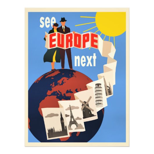 See Europe Next travel poster, Foto Afdruk (Voorkant)