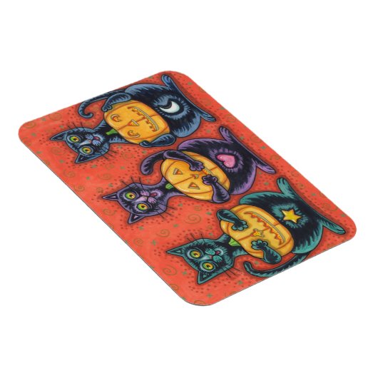 SEE NO EVIL BLACK CATS HALLOWEEN MAGNET Rectangle (Côté Droit)