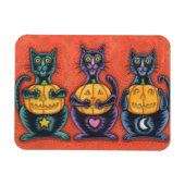 SEE NO EVIL BLACK CATS HALLOWEEN MAGNET Rectangle (Horizontal)