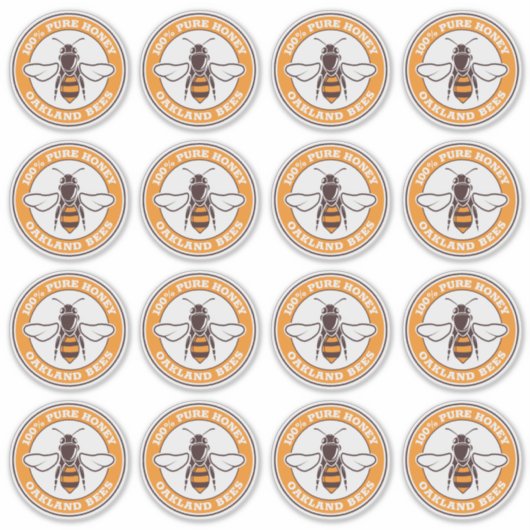 See-through Honey Bee Logo White Label Sticker (Voorkant)