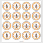 See-through Honey Bee Logo White Label Sticker (Vel)