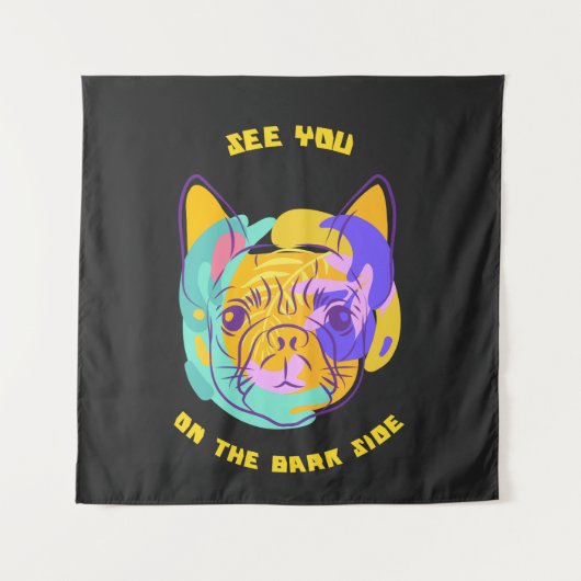 See You on the Bark Side Dog Pun Wandkleed (Voorkant)