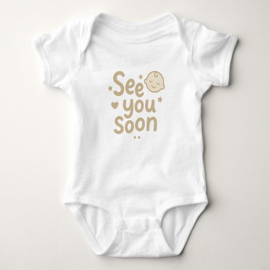 See You Soon" Cute Neutral Baby Design Romper (Voorkant)