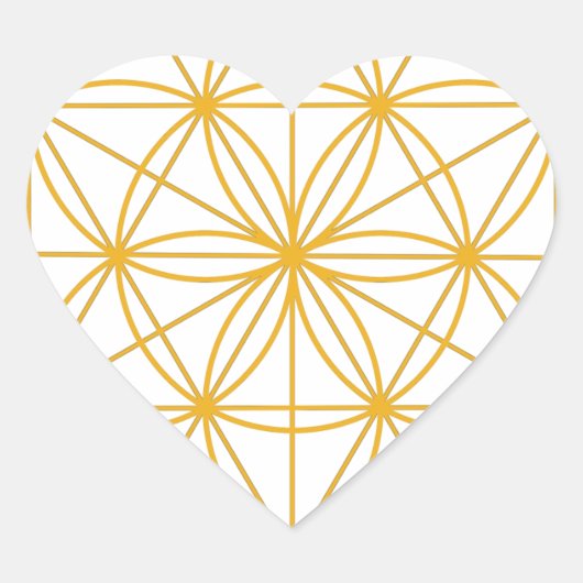 Seed of Life Gold Hart Sticker (Voorkant)