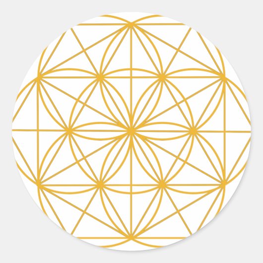 Seed of Life Gold Ronde Sticker (Voorkant)