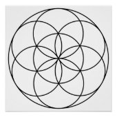 Seed of Life Heilige Geometrie zwart-wit Perfect Poster (Voorkant)