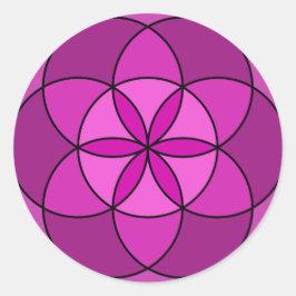 Seed of Life Multi Violet Ronde Sticker
