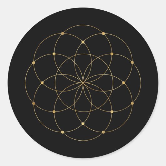 Seed of Life Sacred Geometry Ronde Sticker (Voorkant)