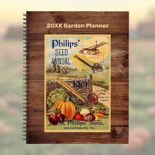 Seed Packet Boerderij Catalogus  Kunst w Faux Wood Notitieboek