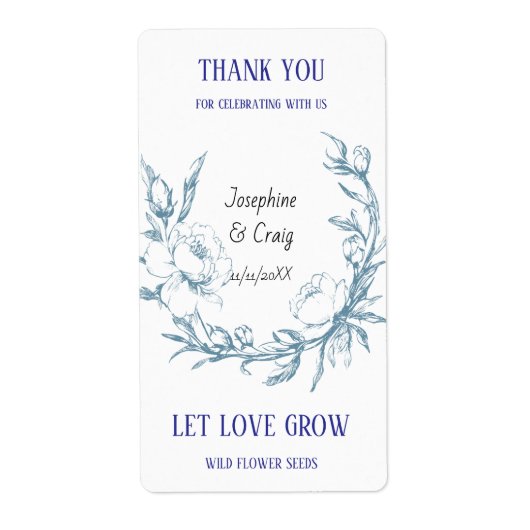 Seed Packet Étiquettes mariage Faveurs (Devant)